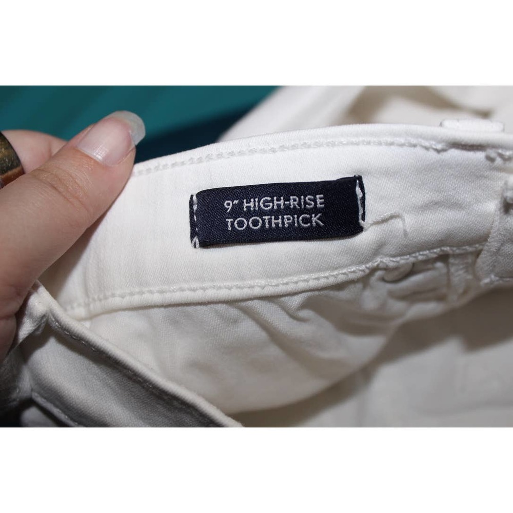 Women's J. Crew 9" High-Rise Toothpick E2268 White Skinny Jeans Size 24 Petite - Picture 5 of 10